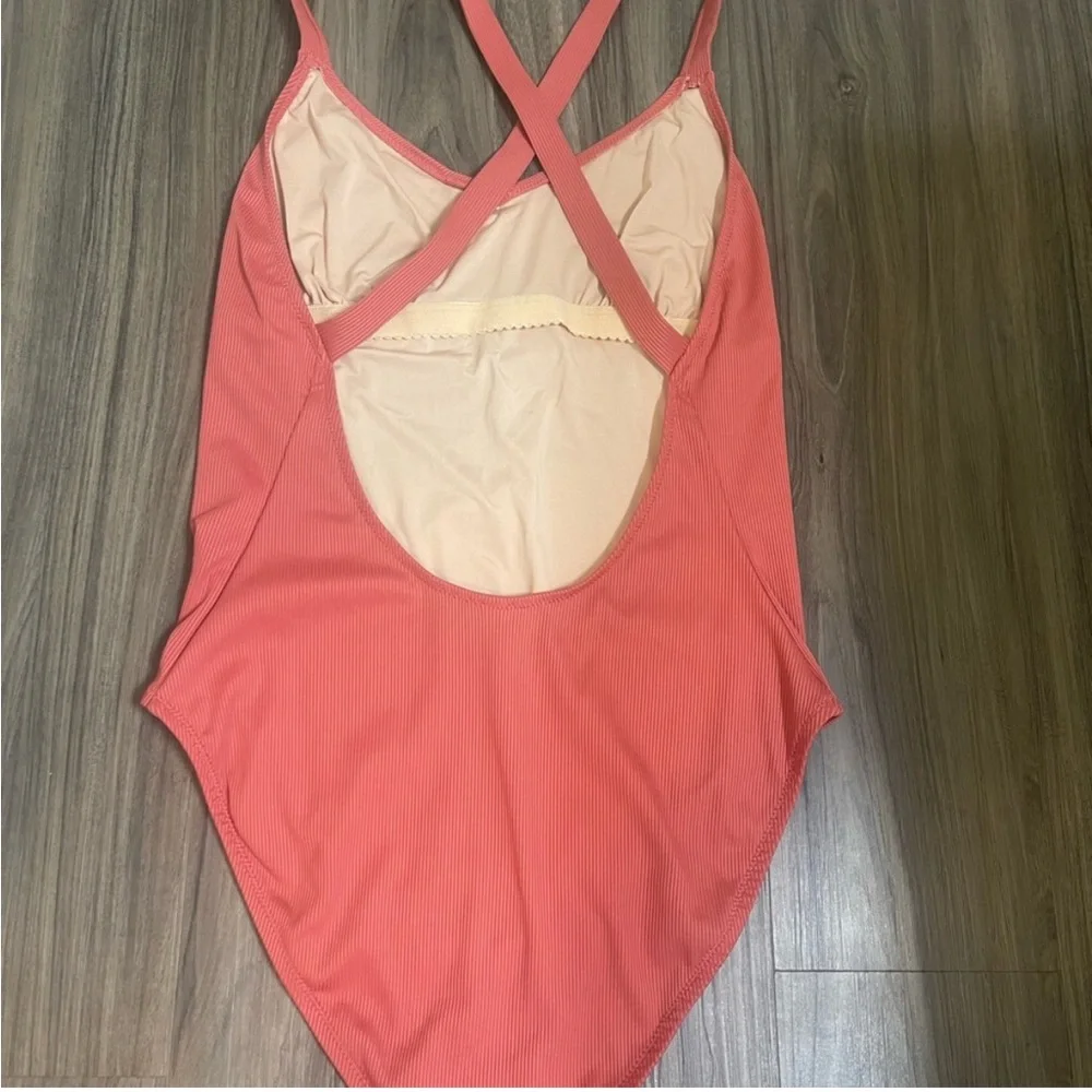 Madewell Ribbed One-Piece Swimsuit in Terracotta